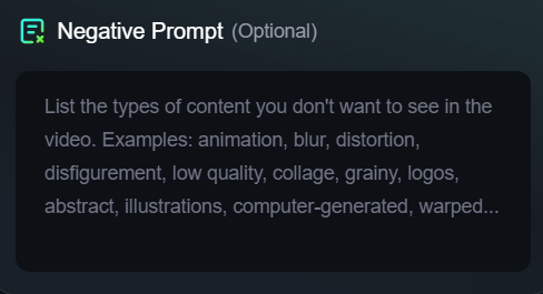 negative prompt